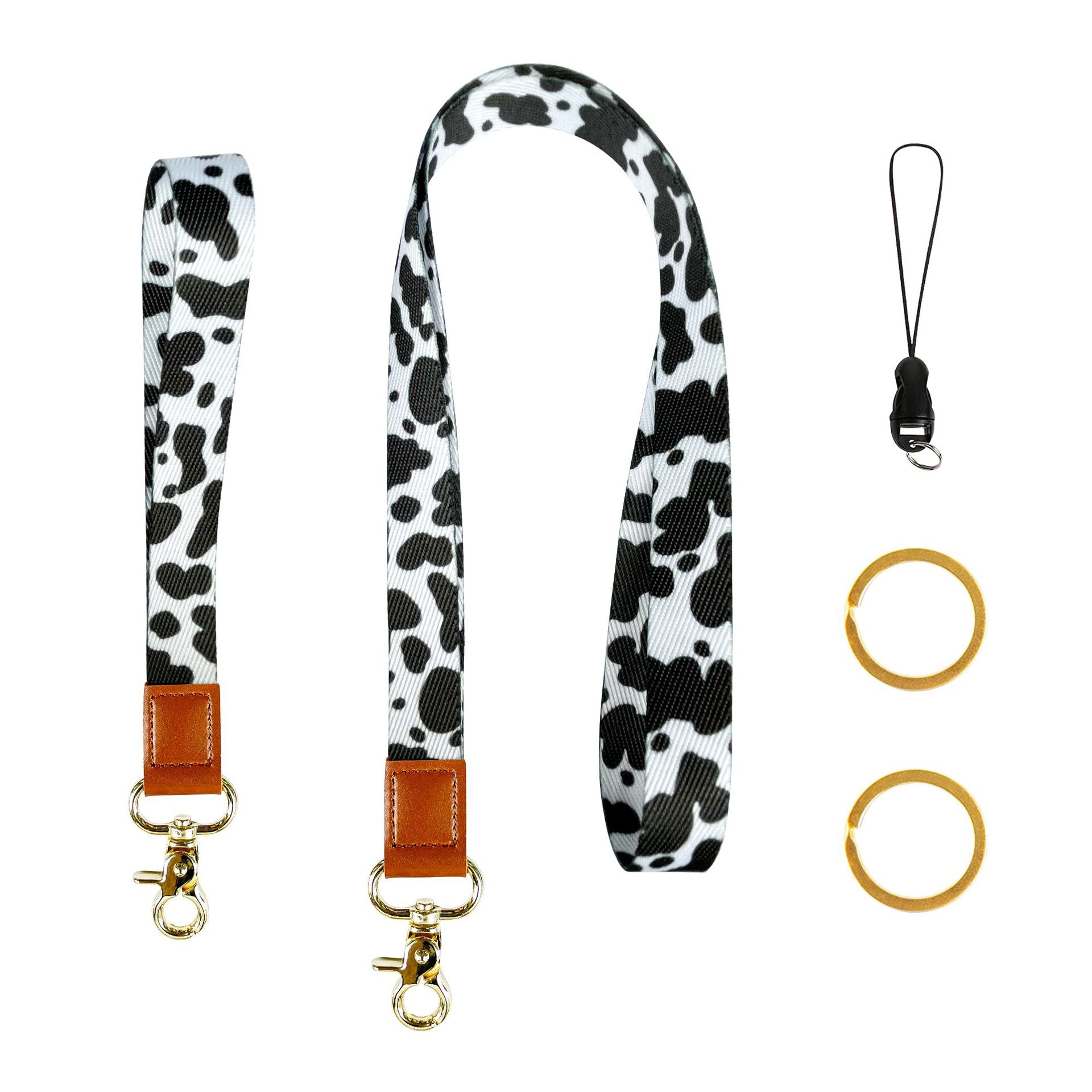 Wholesale Polyester Leopard Lanyard Keychain